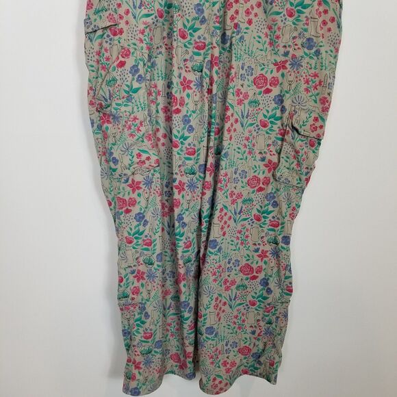 Duluth Trading Women Heirloom Gardening Stretch Overalls Sz XL x 29 Floral Print - Picture 6 of 7